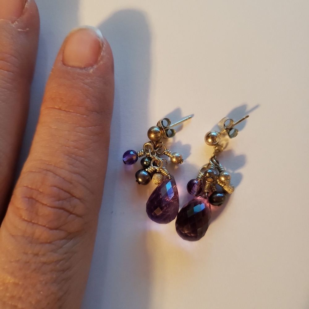 Sterling silver amethyst earrings